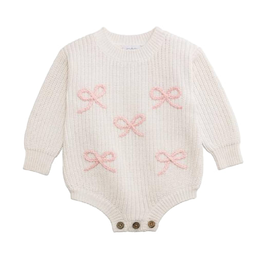 Mud Pie Baby Girl's Bow Chainstitch Sweater Bubble KIDS - Baby - Baby Girl Clothing Mud Pie