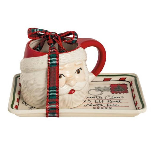 Mud Pie Figural Santa Milk Cup & Cookies Platter Set HOME & GIFTS - Home Decor - Seasonal Decor Mud Pie
