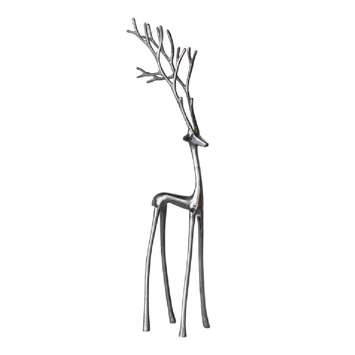 Large Cast Aluminum Reindeer Gunmetal Silver HOME & GIFTS - Home Decor - Seasonal Decor Creative Co-Op