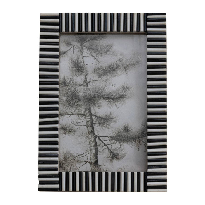 Black & White Ribbed Frame HOME & GIFTS - Home Decor - Decorative Accents Creative Co-Op