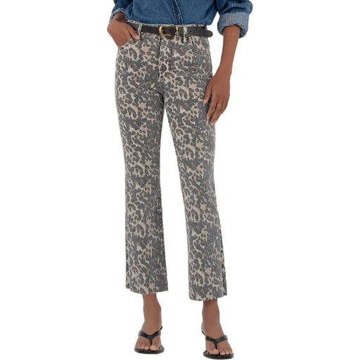 Kut Kelsey Leopard Print Ankle Flare Jean WOMEN - Clothing - Jeans Kut from the Kloth