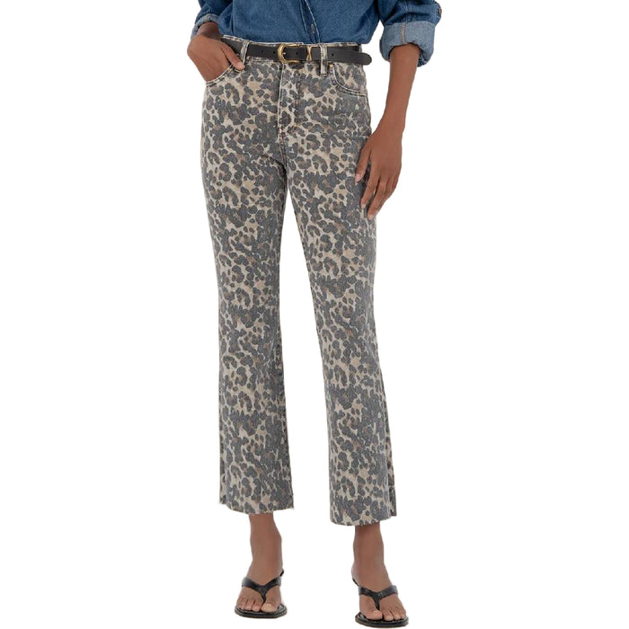 Kut Kelsey Leopard Print Ankle Flare Jean WOMEN - Clothing - Jeans Kut from the Kloth