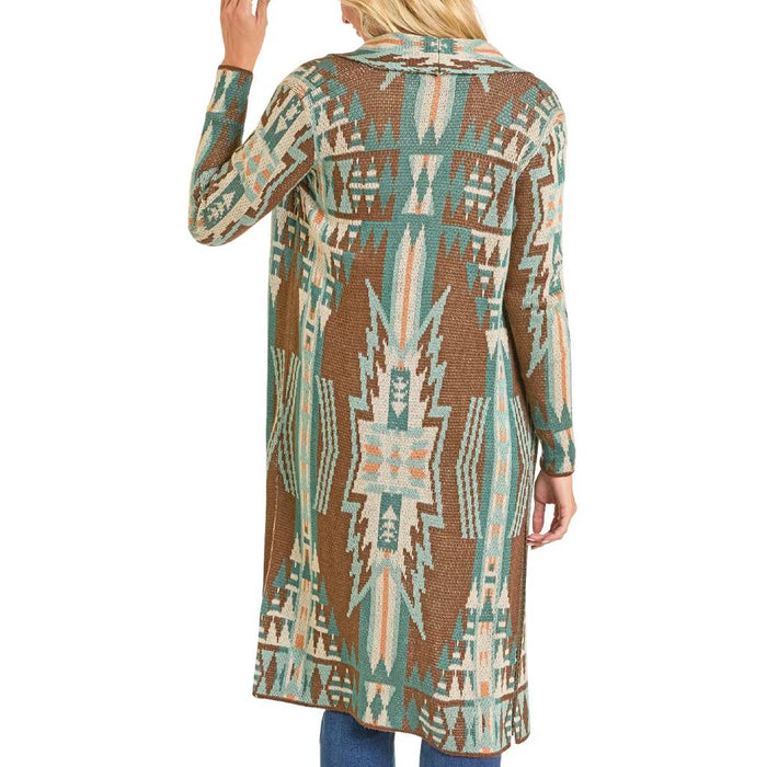 Rock & Roll Denim Aztec Knit Duster WOMEN - Clothing - Sweaters & Cardigans Panhandle