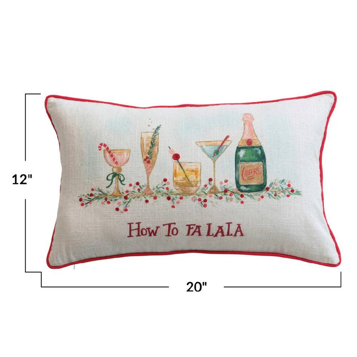 How To Fa La La Lumbar Pillow HOME & GIFTS - Home Decor - Seasonal Decor Creative Co-Op
