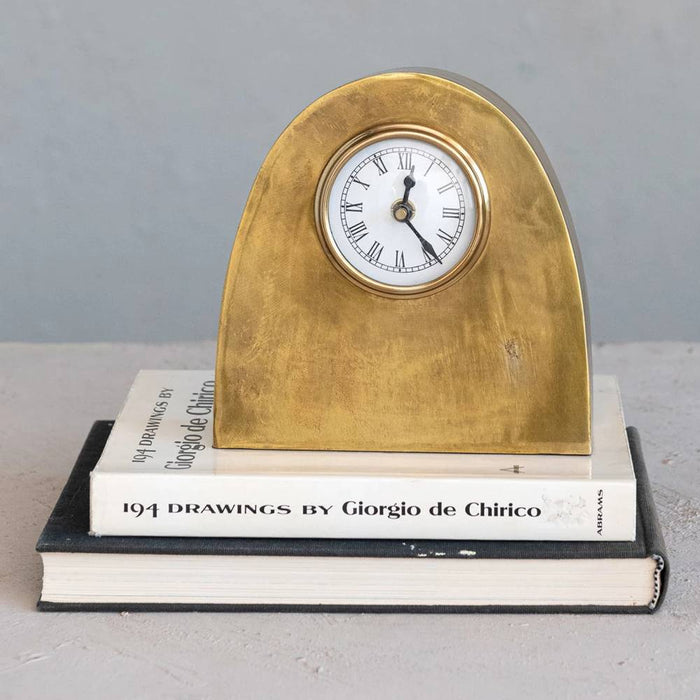 Gold Arched Metal Mantel Clock HOME & GIFTS - Home Decor - Decorative Accents Creative Co-Op
