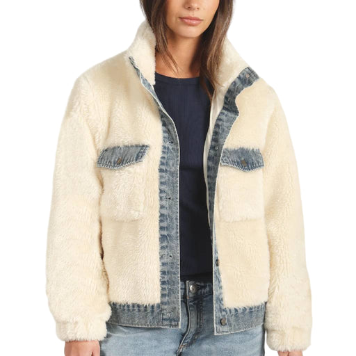 Dylan Sawyer Shearling Denim Trim Jacket WOMEN - Clothing - Outerwear - Jackets Dylan