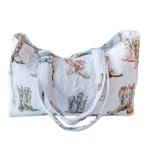Thunderbird Boots Neutral Quilted Tote ACCESSORIES - Luggage & Travel - Duffle Bags Ida Mae Home