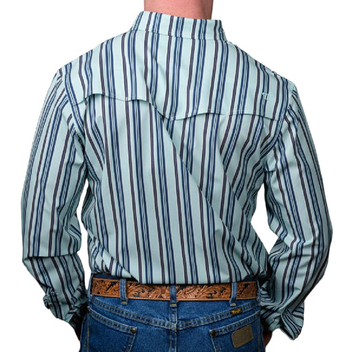 Ferrell Brand The Jackson In Blue Snap Shirt MEN - Clothing - Shirts - Long Sleeve Ferrell Brand