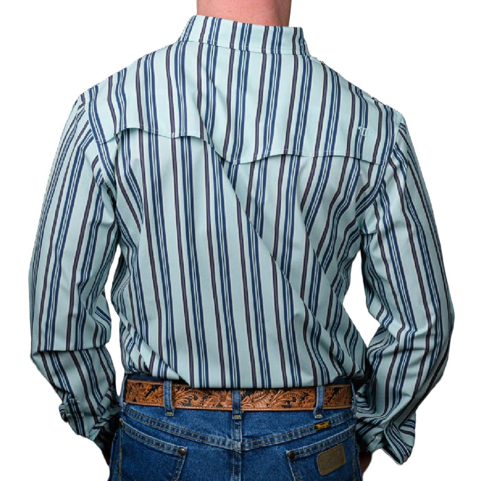 Ferrell Brand The Jackson In Blue Snap Shirt MEN - Clothing - Shirts - Long Sleeve Ferrell Brand