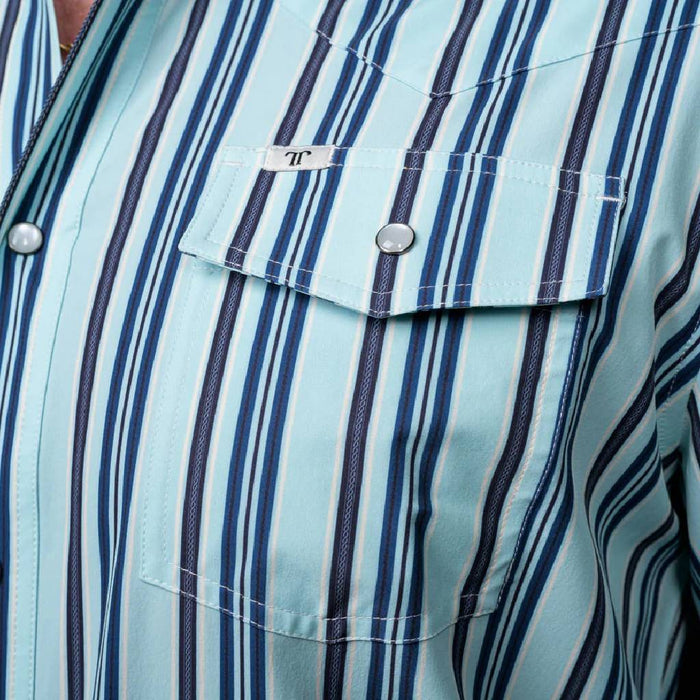 Ferrell Brand The Jackson In Blue Snap Shirt MEN - Clothing - Shirts - Long Sleeve Ferrell Brand