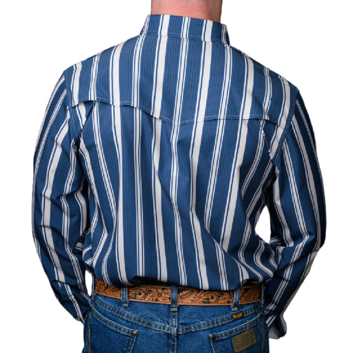 Ferrell Brand The Atlas In Blue Snap Shirt MEN - Clothing - Shirts - Long Sleeve Ferrell Brand