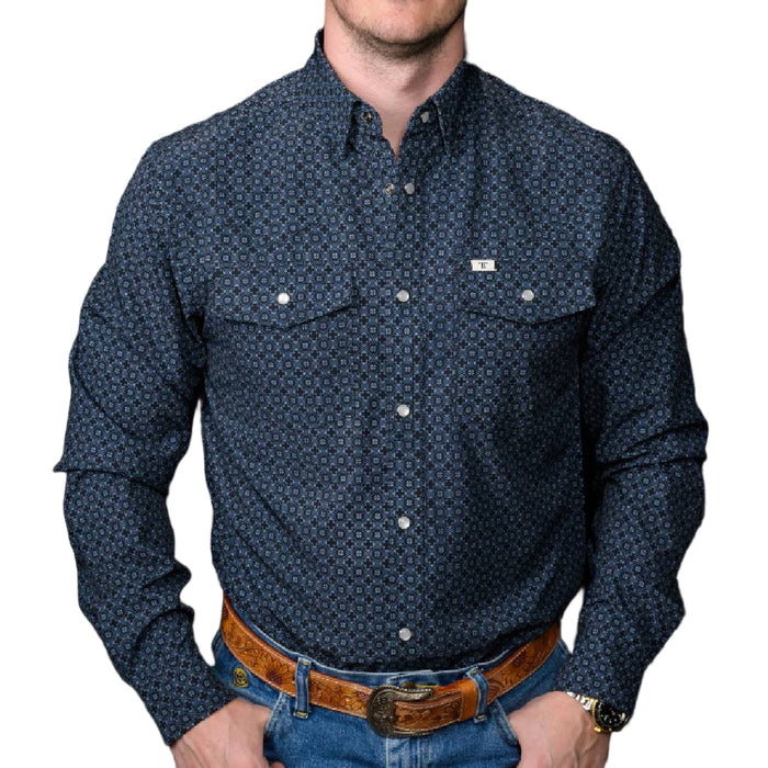 Ferrell Brand The Silas In Black Snap Shirt MEN - Clothing - Shirts - Long Sleeve Ferrell Brand