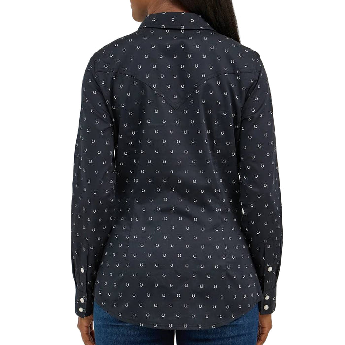 Wrangler Women's All Occassion Western Horseshoe Print Snap Shirt WOMEN - Clothing - Tops - Long Sleeved Wrangler