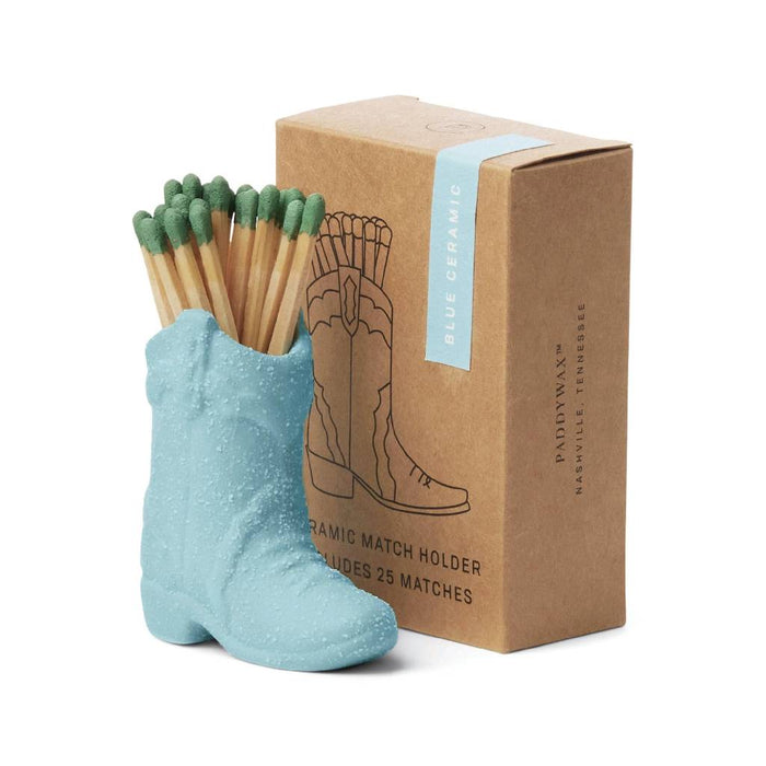 Paddywax Light Blue Vintage Cowboy Boot & Matches