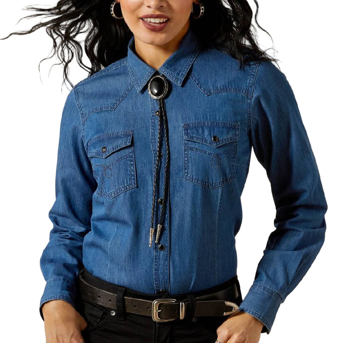 Ariat Women's True Blue Pearl Snap Shirt WOMEN - Clothing - Tops - Long Sleeved Ariat Clothing
