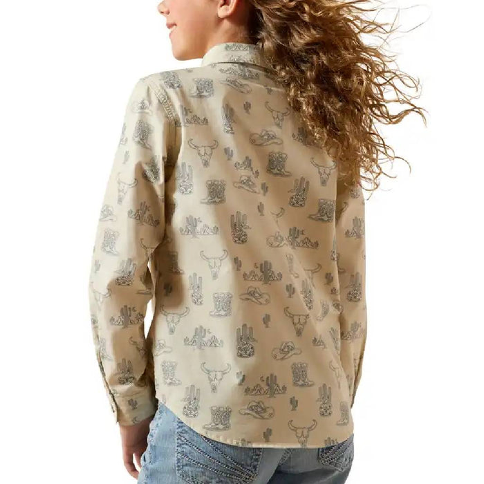 Ariat Girl's Mila Pearl Snap Southwestern Print Shirt KIDS - Girls - Clothing - Tops - Long Sleeve Tops Ariat Clothing