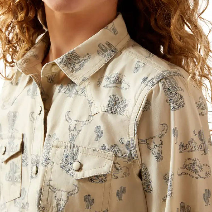 Ariat Girl's Mila Pearl Snap Southwestern Print Shirt KIDS - Girls - Clothing - Tops - Long Sleeve Tops Ariat Clothing