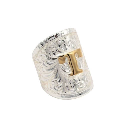 Montana Silversmiths Filagree Silver Ring Initial - T WOMEN - Accessories - Jewelry - Rings Montana Silversmiths