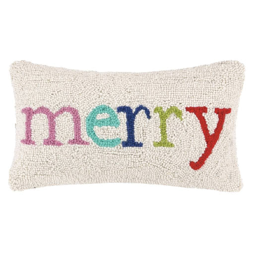 Merry Multicolor Hook Christmas Pillow HOME & GIFTS - Home Decor - Seasonal Decor Peking Handicraft