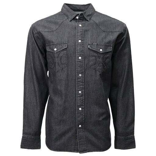 Hooey Men's Del Denim Black Chambray Snap Shirt MEN - Clothing - Shirts - Long Sleeve Hooey