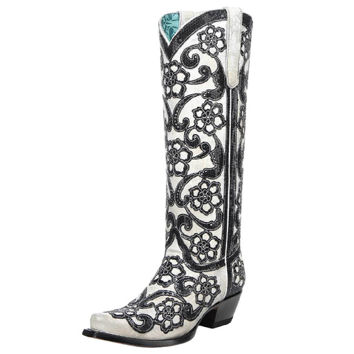 Corral Women's Black Floral Overlay Western Boot WOMEN - Footwear - Boots - Western Boots Corral Boots