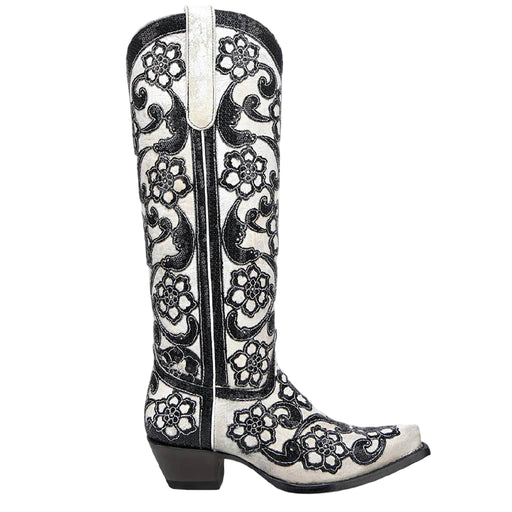Corral Women's Black Floral Overlay Western Boot WOMEN - Footwear - Boots - Western Boots Corral Boots