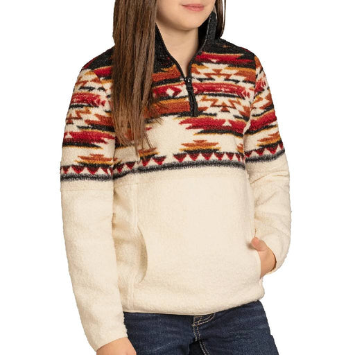 Panhandle Slim Girl's Aztec Border Berber Pullover KIDS - Girls - Clothing - Sweatshirts & Hoodies Panhandle