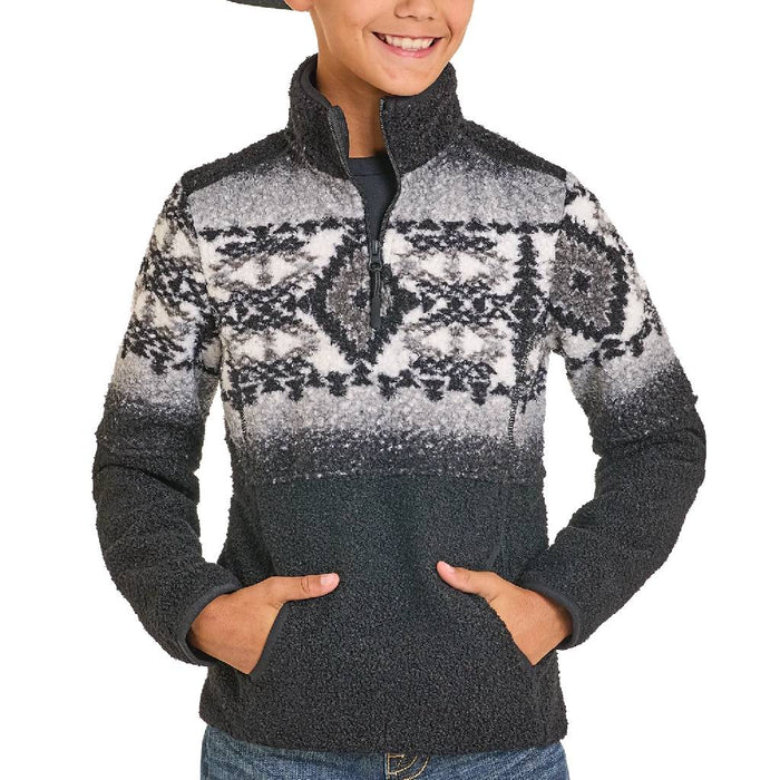 Panhandle Slim Boy's Fleece Aztec Border Pullover