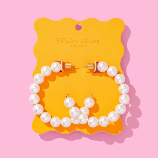 Alice Pearl Large Hoop Earrings WOMEN - Accessories - Jewelry - Earrings Taylor Elliott Designs