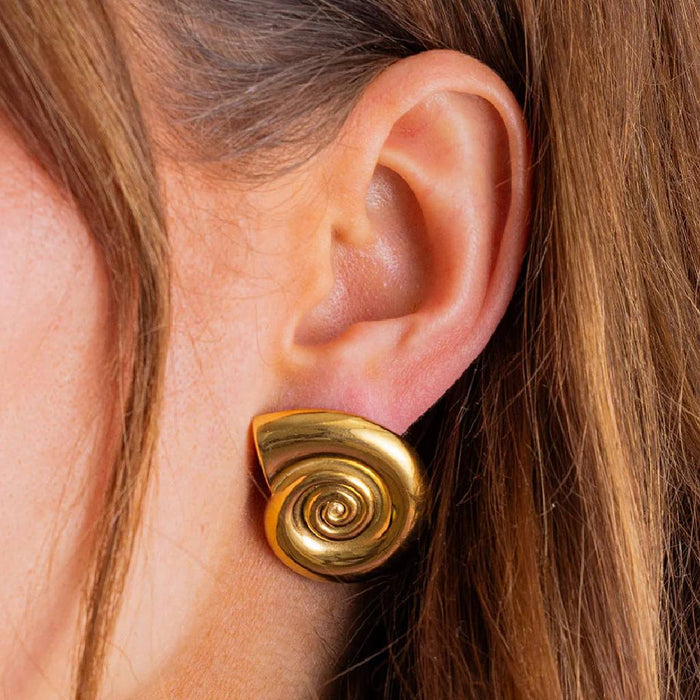 Sloan Large Swirl Gold Earrings