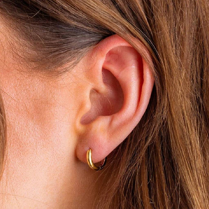 Julia Small Gold Hoop Huggie Earrings