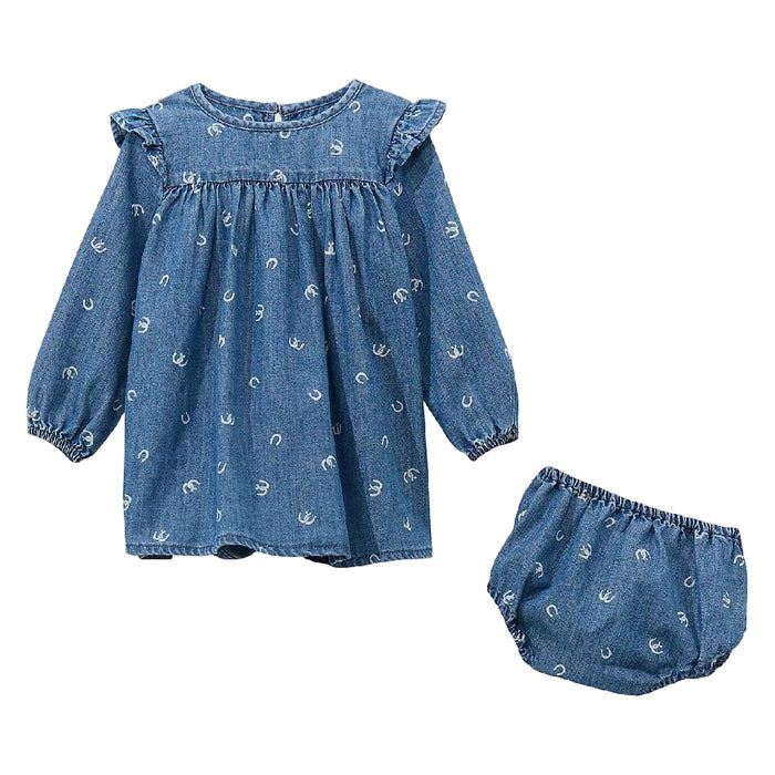 Wrangler Baby Girl's Horseshoe Denim Dress