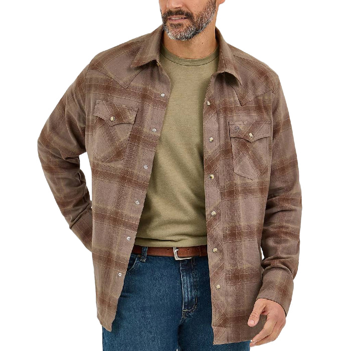 Wrangler Men's Retro Flannel Plaid Pearl Snap Shirt