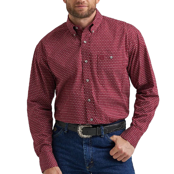Wrangler Men's George Strait Dot Button Down Shirt