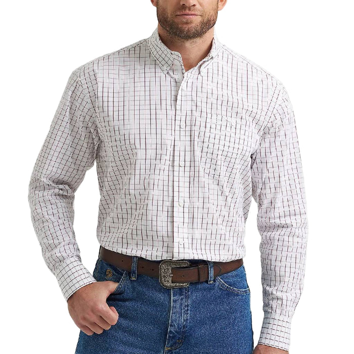 Wrangler Men's George Strait Checkered Print Button Down Shirt