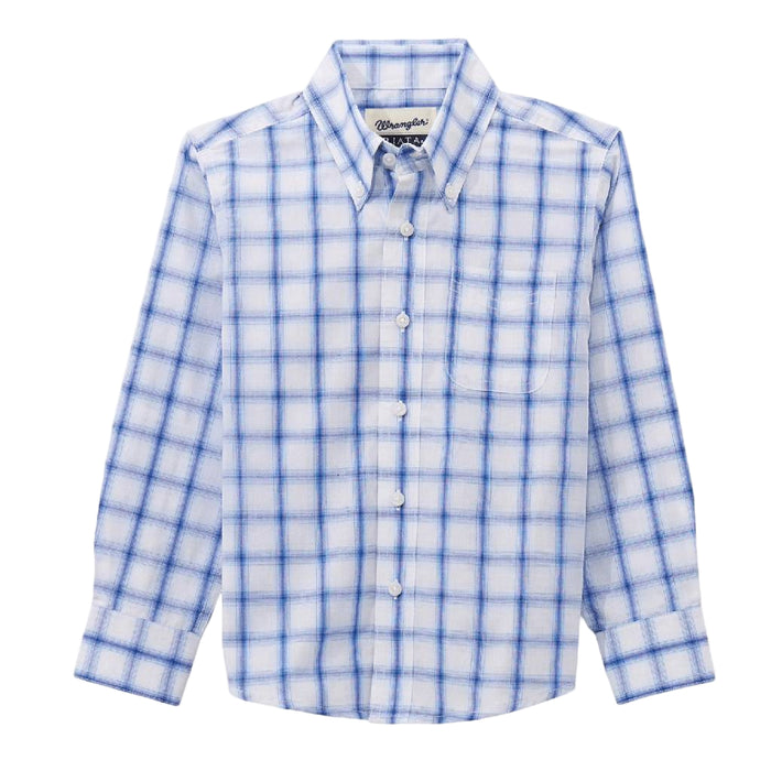 Wrangler Boy's Riata Classic Fit Plaid Button Down Shirt