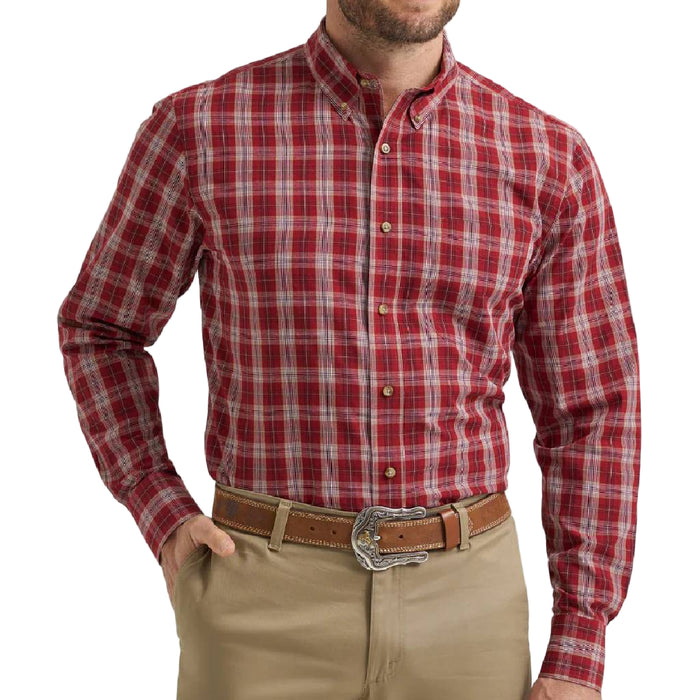 Wrangler Men's Riata Classic Fit Plaid Button Down Shirt