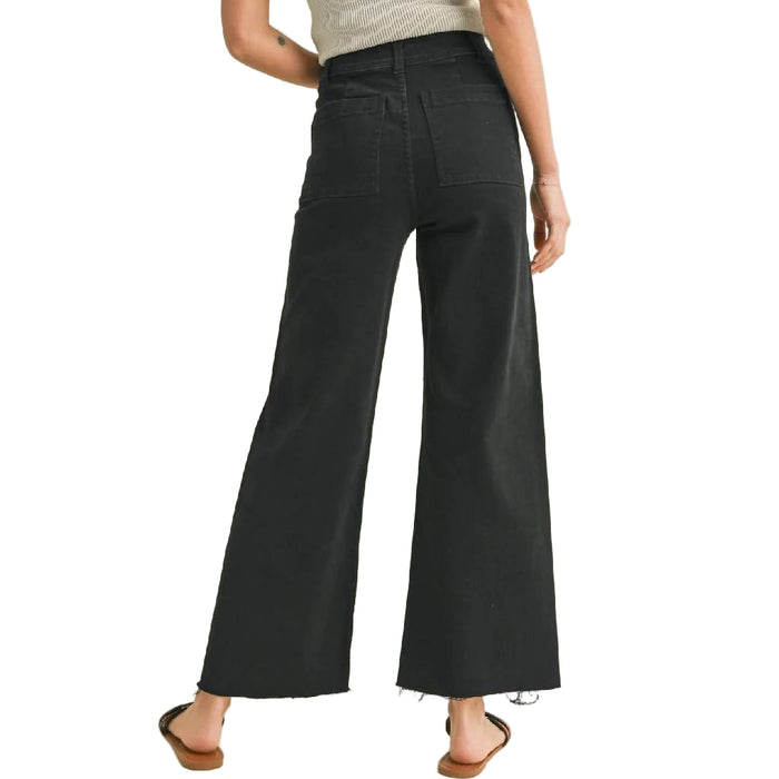 Straight Wide Leg Black Denim Jean