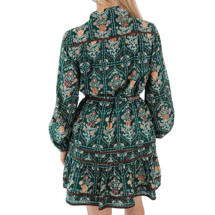 Hazel Tie Hunter Floral Dress
