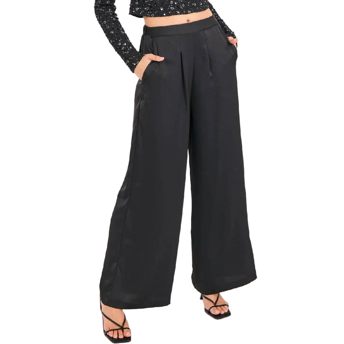 Sadie & Sage Romy Satin Pleated Pant