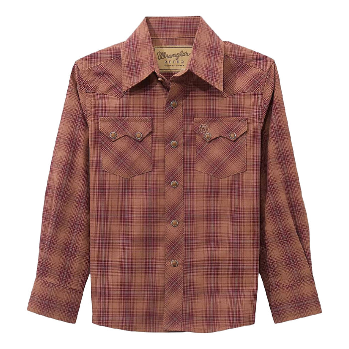 Wrangler Boy's Harvest Plaid Retro Snap Shirt