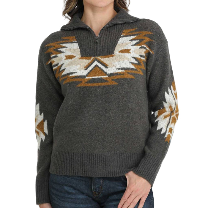 Cinch Women's 1/4 Zip Aztec Sweater