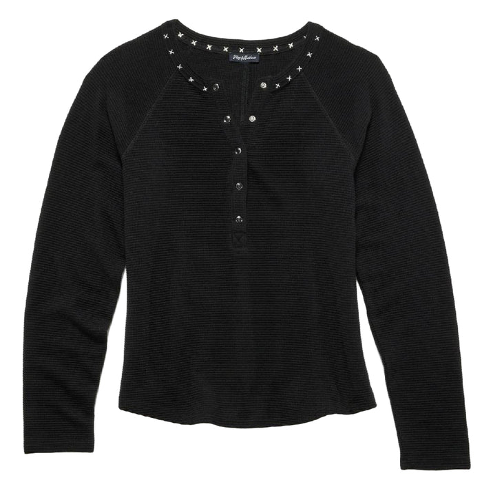 Flag & Anthem Women's Cambria Embroidered Waffle Henley Top