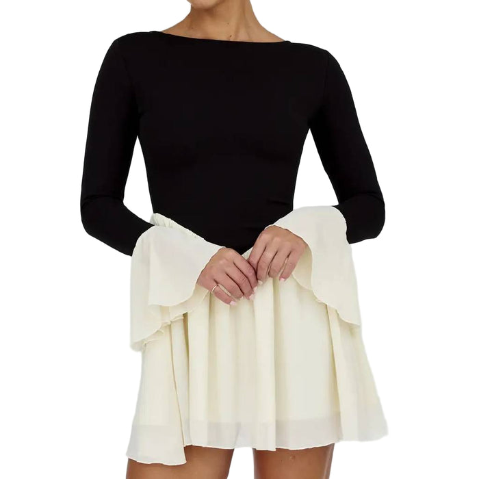Boat Neck Mini Dress