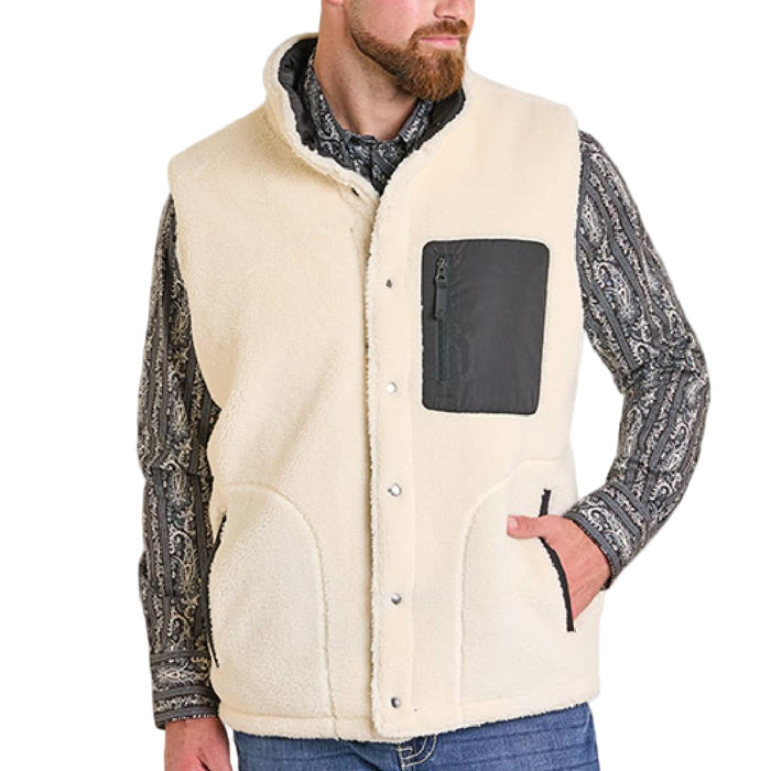 Rock & Roll Denim Men's Puffer Vest Berber Lined