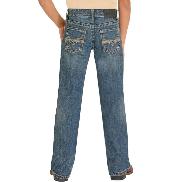 Rock & Roll Denim Boy's Ladder Stitch Embroidered Bootcut Jean
