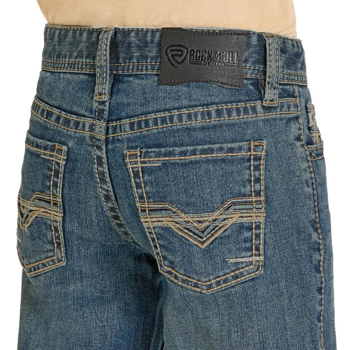 Rock & Roll Denim Boy's Ladder Stitch Embroidered Bootcut Jean