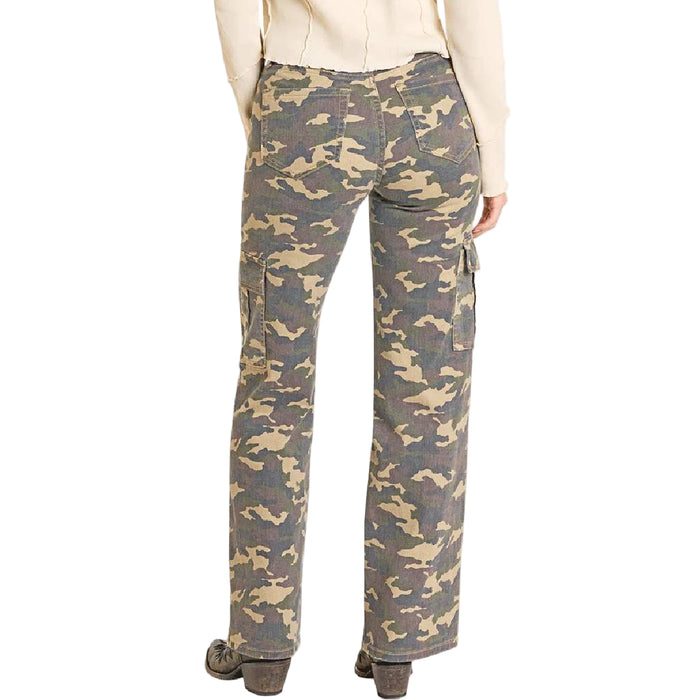 Rock & Roll Denim Women's Camo Cargo Relaxed Flare Jean