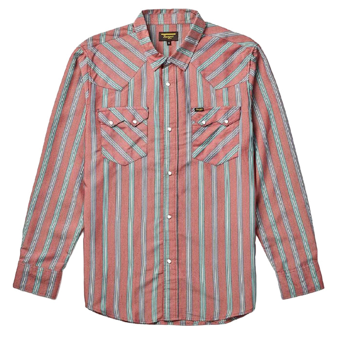 Seager Sawtoof Red Rock Stripe Pearl Snap Shirt