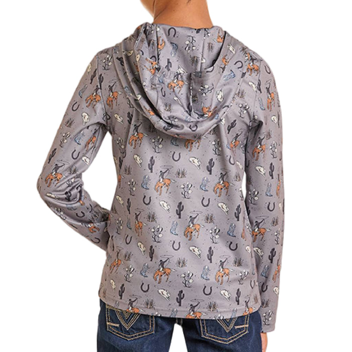 Rock & Roll Denim Boy's Western Print Performance Hoodie